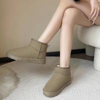 Botas de nieve con plataforma plana para mujer, cálidas e informales, hechas de ante y felpa, zapatos gruesos de moda gótica para invierno 2023 - details 14