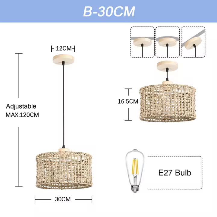 LEFAN-Lámpara de ratán decorativa para restaurante y tienda, accesorio creativo de bambú para dormitorio, sala de estar y Antlque - 1