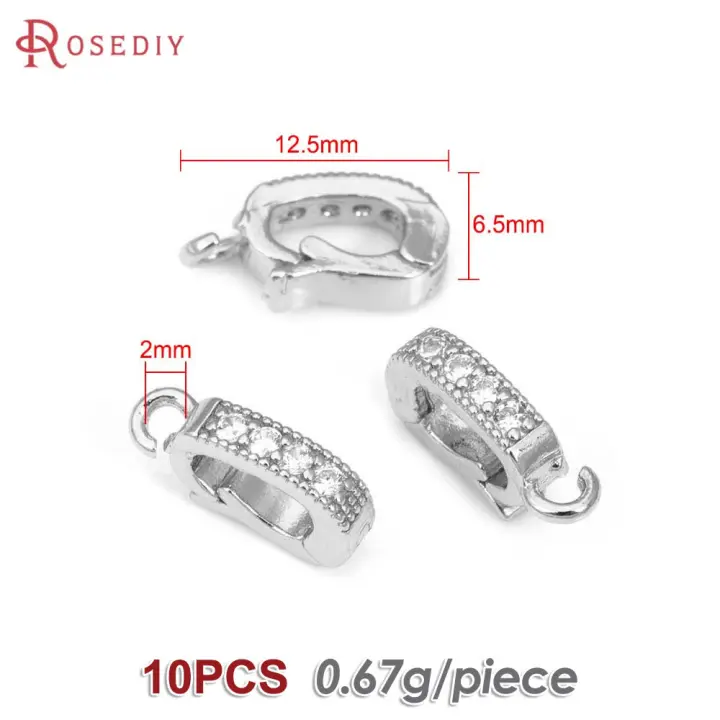 Colgantes de latón y circonita de Color dorado de 18K, cierres, conector, joyería, collares, suministros para hacer accesorios Diy - 1