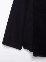 TRAFZA-Chaquetas de Invierno para mujer, abrigos sueltos de manga larga con cuello de bufanda negra, botones de decoración de bolsillo, moda de calle alta - details 11