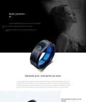 Anillo de tungsteno unisex, alianza de boda de circonita azul, anillo de fibra de carbono con dragón celta - details 1