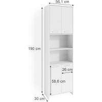 Armario de baño Maris, Blanco, 56,1 x 190 cm - details 2