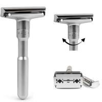 Nueva afeitadora de seguridad ajustable para hombres Afeitadora plegable de doble hoja - details 3