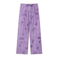 BUNO-Conjunto de camisa y pantalones de Jacquard para mujer, traje informal de media manga con solapa y botones, pantalones de pierna ancha, ropa de calle de verano - details 4