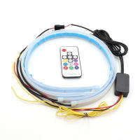 2 uds Universal impermeable Flexible RGB luz de circulación diurna DRL tira LED multicolor luces de señal de giro - details 2