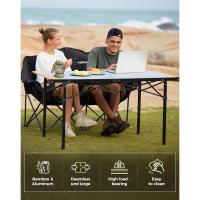 Mesa plegable enrollable de camping de aluminio portátil con bolsa de transporte - Mesa de picnic con soporte de hasta 80 kg - details 40