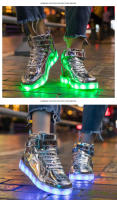 Zapatillas de tenis con luces LED para niños, zapatos de alta calidad con cargador USB, zapatillas luminosas de moda para niños - details 16