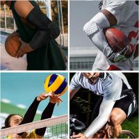 Soporte de brazo largo deportivo, mangas de compresión de codo, almohadillas de nido de abeja, protector de brazo a prueba de golpes, baloncesto, fútbol, ciclismo, 1 par - details 9