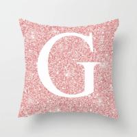 Cojín de sofá con letras brillantes de color rosa de 45x45 cm con almohada de respaldo central - details 7