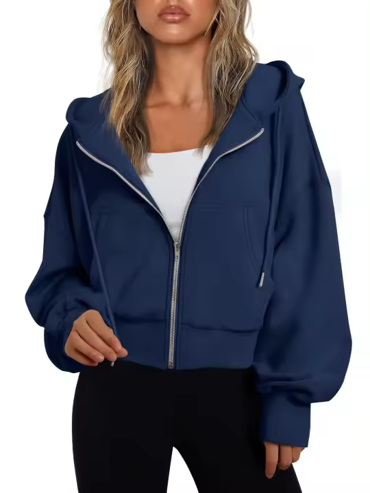 Otoño mujer sudaderas con capucha casual manga larga señora sudaderas con Ropa de mujer de moda capucha tops - 1