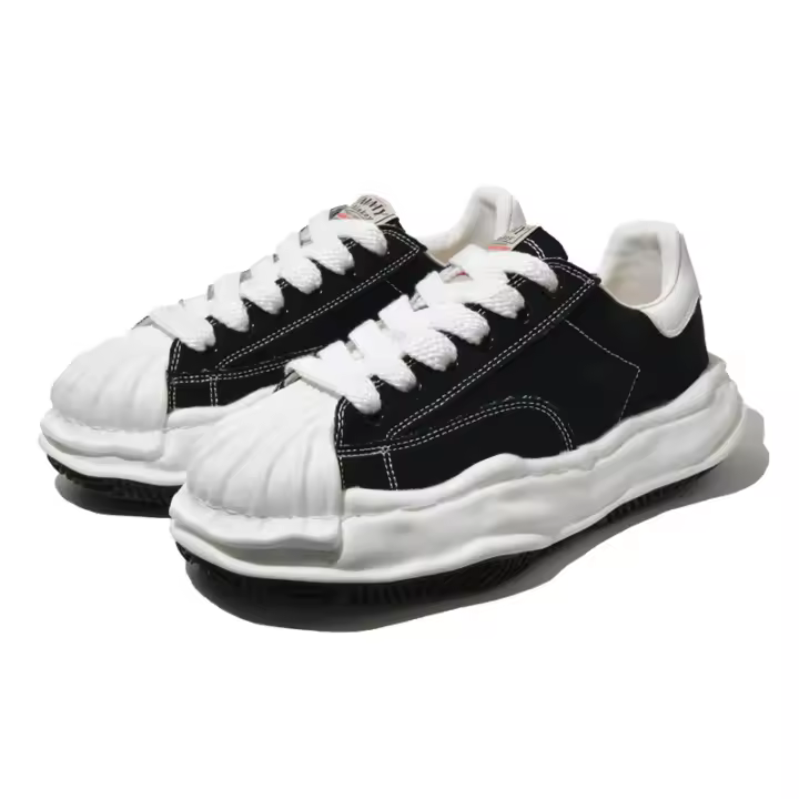 Zapatos de aumento de altura zapatos de disolución zapatos de papá retro zapatos de tablero de cabeza de concha zapatos de lona de plataforma - 1