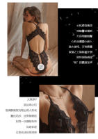 Lencería sexy y elegante para mujer, conjunto de body sin entrepierna con escote profundo en V, talla grande, tentador y de corte bajo. - details 2