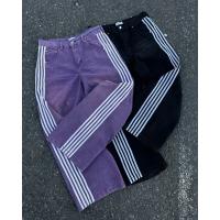 Pantalones Vaqueros de Cintura Alta con Rayas Bordadas Vintage Estilo Hip Hop Callejero para Hombres y Mujeres Pantalones Informales Holgados de Pierna Ancha - details 3