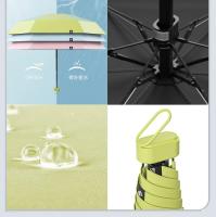 UPF50 + Mini paraguas plegable de vinilo, pequeño parasol, paraguas de bolsillo para lluvia, paraguas de viaje, protección ultravioleta, Parasol cápsula - details 11