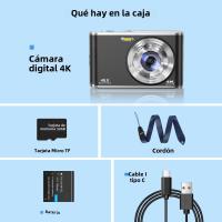 Cámara digital de doble lente delantera y trasera con enfoque automático 4k, cámara de selfie, cámara frontal de estudiante, zoom de alta eficiencia 16 veces - details 6