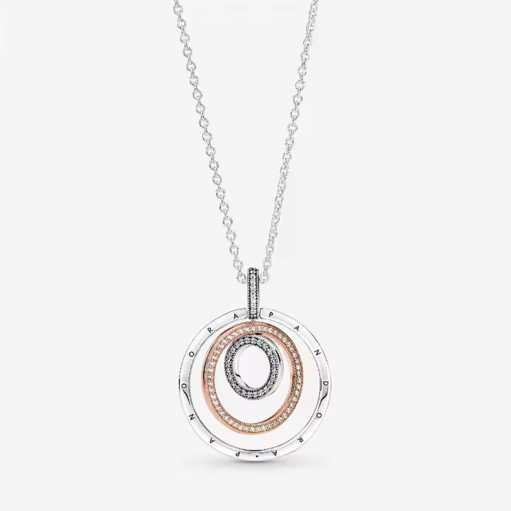 Colgante y collar de dos tonos S925 glorioso elegante collar de regalo, ideal para estudiantes regalo de graduación para - 1