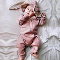 Peleles de bebé para niños y niñas recién nacidos de 0 a 3 6 9 12 18 meses Boutique de algodón de manga larga con Orejas de conejo mono infantil ropa de primavera y otoño - details 2