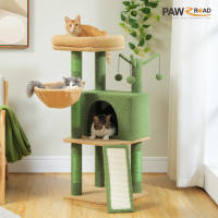 PAWZ Road Árbol para gatos en forma de cactus con amplio condominio, hamaca acogedora, torre de varios niveles, rascadora para gato de interior, juguetes para gatitos - details 1