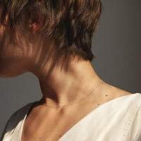 Collar de cadena de acero inoxidable para mujer, colgante fino con cierre de langosta, cadena ajustable para clavícula, collares - details 16