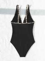 Bañador negro de una pieza para mujer, traje de baño de realce con Control de barriga, Tankini de una pieza - details 41
