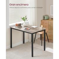 Mesa de Comedor-Cocina 70 x 110 x 77cm Diseño de Mezcla Gris-Negro Ideal para 4 Personas - details 3