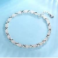 Pulsera para mujer, plata 925, XO, moda coreana, fiesta, boda - details 3