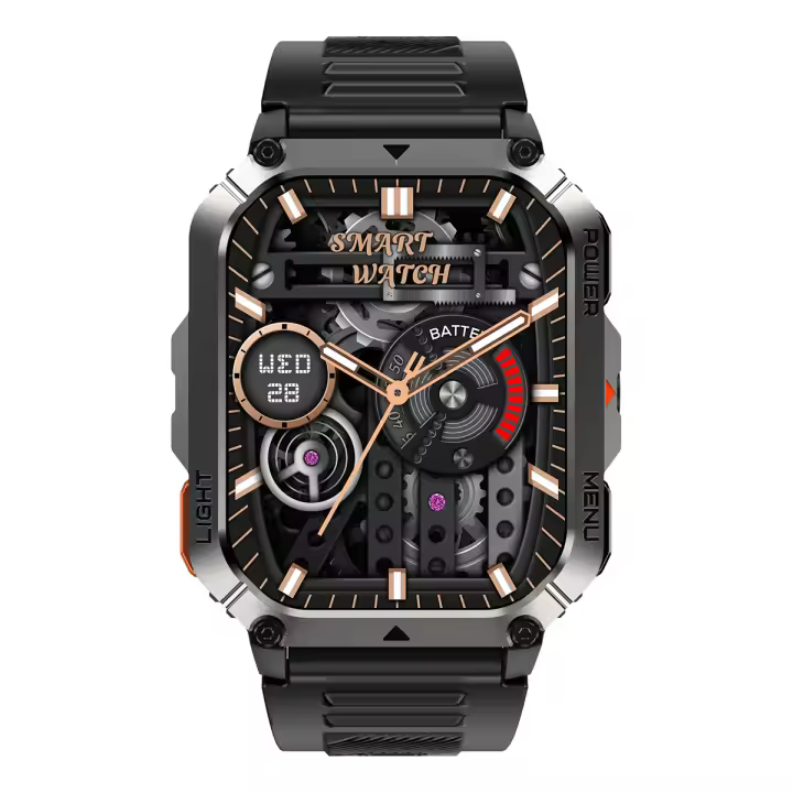 Blackview W70 Pro Reloj inteligente resistente, pantalla HD de 2,01 pulgadas TFT Reloj inteligente resistente para exteriores con iluminación LED de emergencia, llamadas Bluetooth, brújula - 1