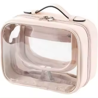 Bolsa de Cosméticos Transparente Impermeable Organizador de Viaje con Doble Crema para Mujeres - 1