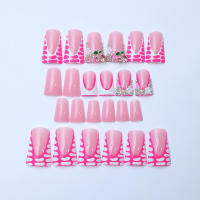 Uñas postizas de pico de pato para mujer, uñas artificiales medianas removibles, belleza, maquillaje, color blanco - details 5