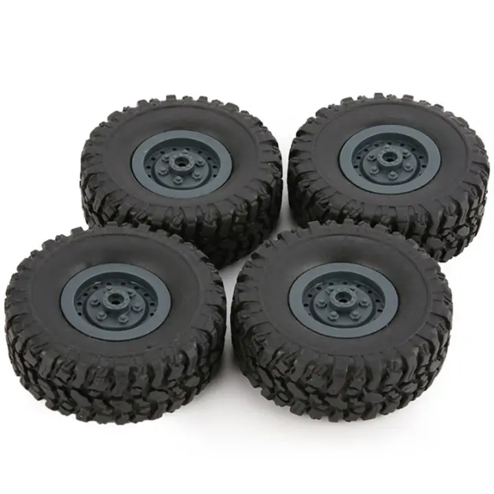 4 Uds llanta de goma para coche trepador de escalada RC 1/16 WPL B-1/B-24/C-14/C-24/B-16 piezas de repuesto para modelo de camión - 1