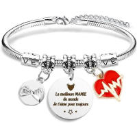 Pulsera de acero inoxidable con etiqueta y letras de acero, la más vendida en Italia. - details 26