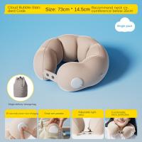 Almohada de viaje inflable con inflado prensado, cómoda almohada ligera en forma de U, soporte para cabeza y cuello, ahorra espacio - details 10