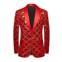 Vestido de lentejuelas para hombre, chaqueta de traje, abrigo de esmoquin para fiesta y festival - details 9