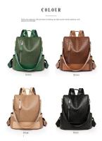 Mochilas de patrón tejidas de cuero suave para bolsos de moda para mujeres y mochilas de gran capacidad para mujeres - details 18