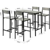 OGT14-N Conjunto Mesa Alta de Bar y 4 Taburetes con Respaldos Estilo Industrial,ES (Madera) - details 10