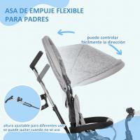 Triciclo para Bebés 6 en 1 Evolutivo con Toldo Plegable, Mango de Empuje, Cinturón de Seguridad, Cesto de Carga 25kg Deportes y Aire Libre - details 31