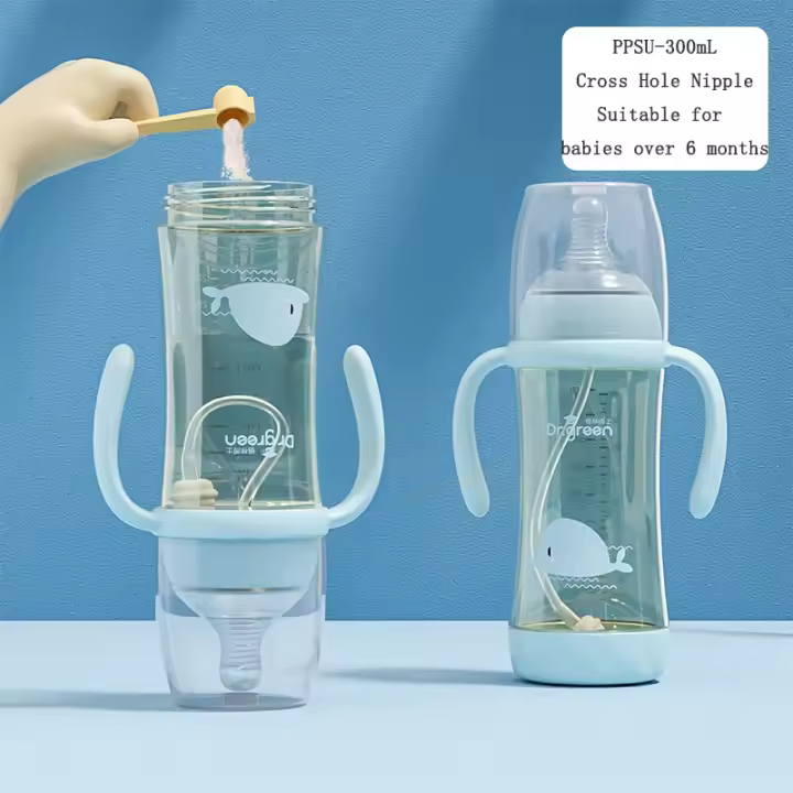 Botellas de Biberón para Bebé Recién Nacido Dr.Green Amplia Boca PPSU Escala Bidireccional - 1