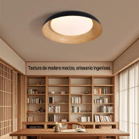 Hogar inteligente, decoración de interiores, techo, control remoto, luz de techo LED de madera inteligente para dormitorio y sala de estar. - details 4