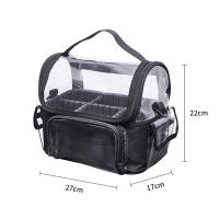 Bolsa de maquillaje de PVC para mujer, estuche de cosméticos transparente, resistente al agua, de gran capacidad, con compartimentos - details 4
