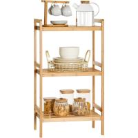 Estantería de bambú con 3 niveles para baño, cocina, dormitorio, 45 x 31,5 x 80 cm, natural - details 6