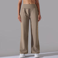 Pantalones de oficina sueltos de cintura alta informales de pierna ancha para mujer, pantalones de baile - details 19