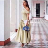 OUWU- Vestido de manga larga para mujer, elegante color sólido con abertura frontal, de moda para primavera y verano 2024 - details 25