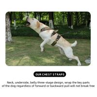 Arnés para perros grandes a prueba de explosiones con asa, correas de pecho ajustables duraderas para perros grandes, gris, L - details 7
