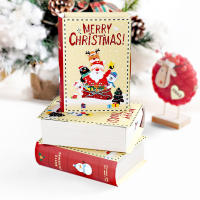 Cajas de Dulces en Forma de Libro Navideño 5Pcs Empaquetado de Regalos de Navidad para Fiestas de Cumpleaños Suministros de Decoración de Navidad - details 5