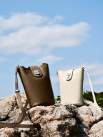 Bolso bandolera pequeño de cuero de primera calidad, estilo cubo vertical casual para teléfono móvil - details 13