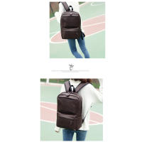 Mochilas de cuero PU impermeables, mochila escolar para hombre, bolsas de viaje para ordenador portátil de 14 pulgadas, alta capacidad - details 8