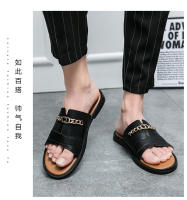 Fregona fresca y transpirable para hombre, cubierta de cuero informal británica, zapatillas para pies, versión coreana, fregona de una pieza a la moda, novedad de 2022 - details 3