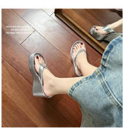 Chanclas de suela gruesa que aumentan la altura en verano, zapatillas con forma de magdalena y sandalias con tacón de cuña para mujer - details 13