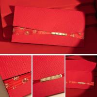 Sobres rojos chinos con grabado láser, paquete rojo hueco Rectangular en relieve, matrimonio tridimensional de HongBao, 6 uds. - details 5