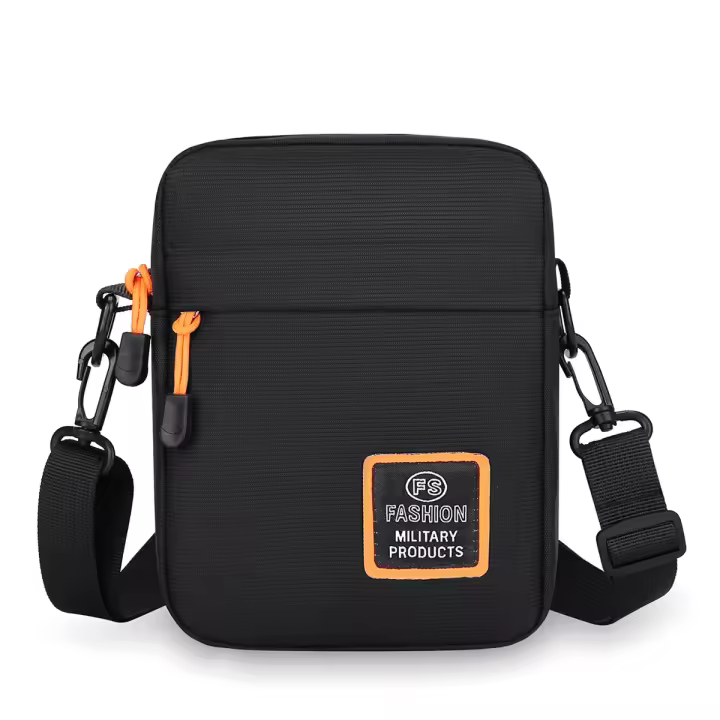 Bolso cruzado ligero de nylon para hombre Bolso cuadrado con múltiples compartimentos y cremallera - 1